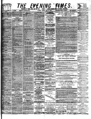 cover page of Glasgow Evening Times published on May 22, 1884