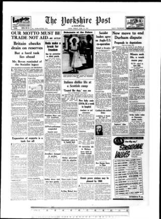 cover page of Yorkshire Post and Leeds Intelligencer published on June 13, 1952