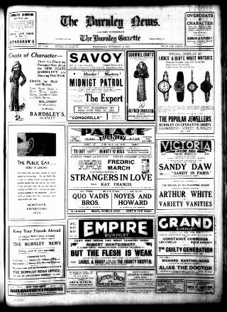 cover page of Burnley News published on November 2, 1932