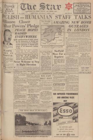 cover page of Sheffield Evening Telegraph published on April 1, 1939