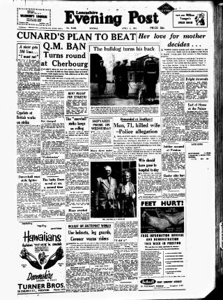 cover page of Lancashire Evening Post published on April 1, 1957