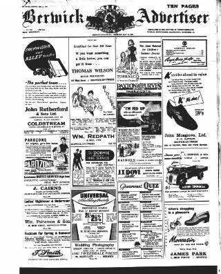 cover page of Berwick Advertiser published on May 22, 1952