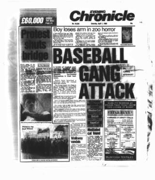cover page of Newcastle Evening Chronicle published on April 1, 1989