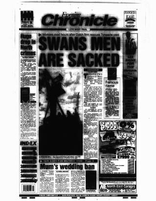 cover page of Newcastle Evening Chronicle published on June 13, 1995