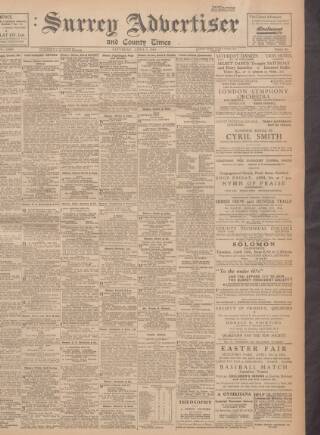 cover page of Surrey Advertiser published on April 1, 1944