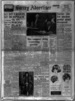 cover page of Surrey Advertiser published on May 22, 1970