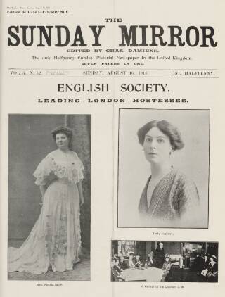 cover page of The Sunday Mirror published on August 16, 1914
