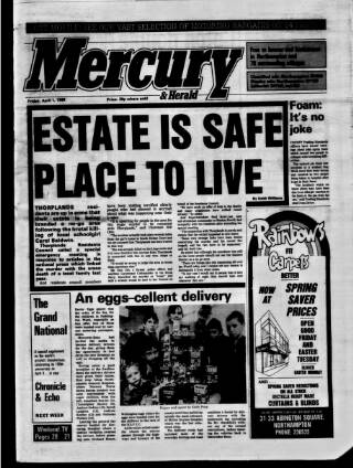 cover page of Northampton Mercury published on April 1, 1988