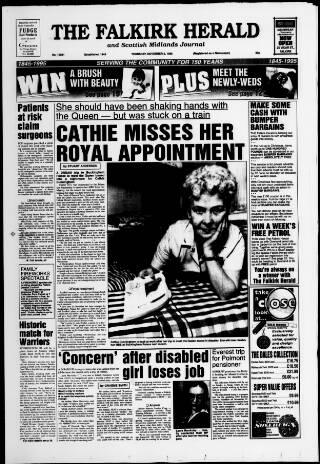 cover page of Falkirk Herald published on November 2, 1995