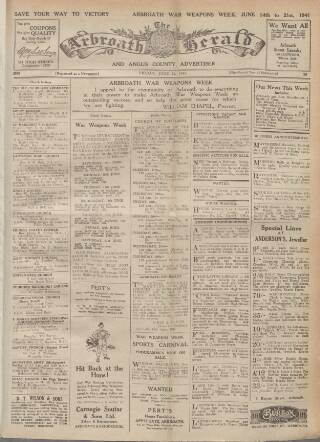 cover page of Arbroath Herald published on June 13, 1941