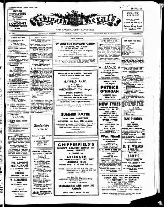 cover page of Arbroath Herald published on August 2, 1963