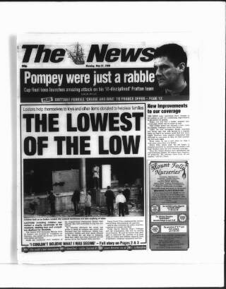 cover page of Portsmouth Evening News published on May 22, 2000