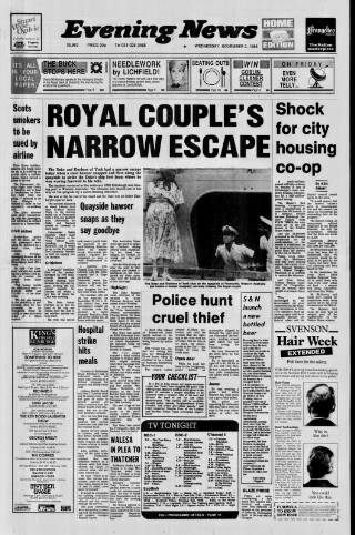 cover page of Edinburgh Evening News published on November 2, 1988