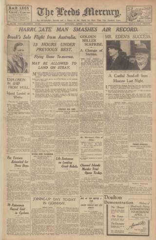 cover page of Leeds Mercury published on April 1, 1935