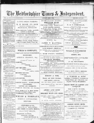 cover page of Bedfordshire Times and Independent published on April 1, 1893