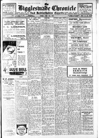 cover page of Biggleswade Chronicle published on June 13, 1930