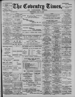 cover page of Coventry Times published on May 22, 1907
