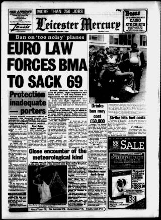 cover page of Leicester Daily Mercury published on August 2, 1984