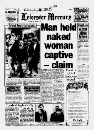 cover page of Leicester Daily Mercury published on November 2, 1987