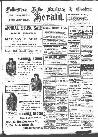 cover page of Folkestone, Hythe, Sandgate & Cheriton Herald published on May 22, 1909