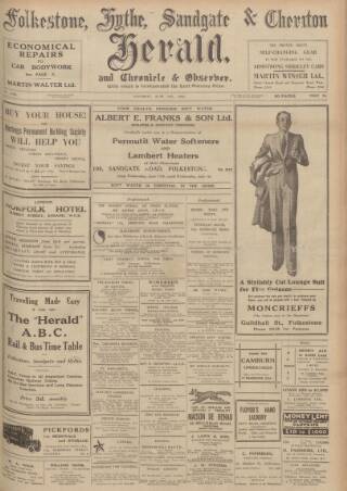 cover page of Folkestone, Hythe, Sandgate & Cheriton Herald published on June 13, 1931