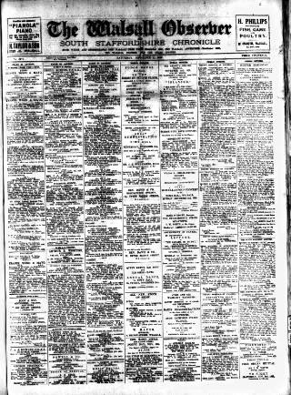 cover page of Walsall Observer published on November 2, 1929