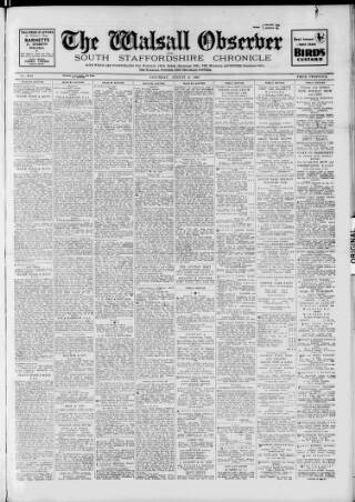 cover page of Walsall Observer published on August 2, 1947
