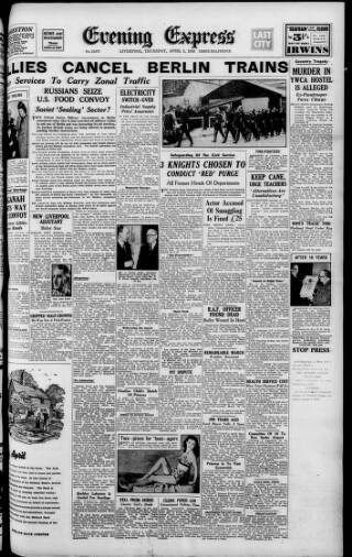 cover page of Liverpool Evening Express published on April 1, 1948