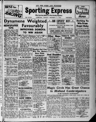 cover page of Liverpool Evening Express published on November 2, 1954