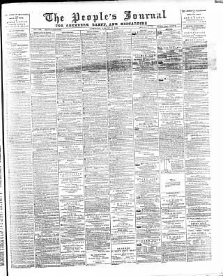 cover page of Aberdeen People's Journal published on August 2, 1890