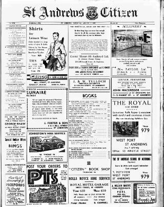 cover page of St. Andrews Citizen published on August 2, 1952
