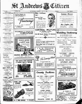 cover page of St. Andrews Citizen published on June 13, 1953