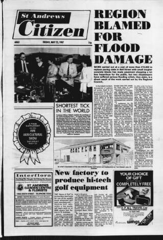 cover page of St. Andrews Citizen published on May 22, 1987