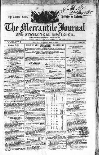 cover page of Belfast Mercantile Register and Weekly Advertiser published on May 22, 1855