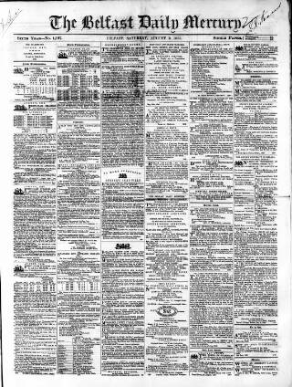 cover page of Belfast Mercury published on August 2, 1856