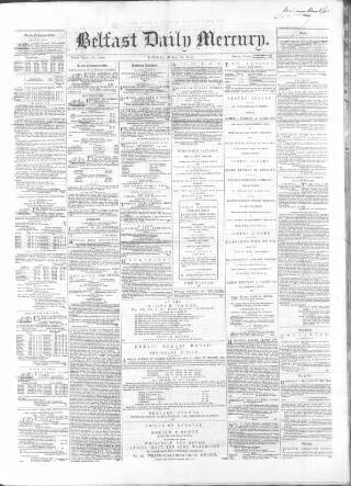 cover page of Belfast Mercury published on June 13, 1859