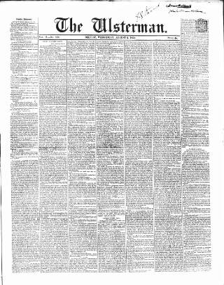 cover page of The Ulsterman published on August 2, 1854