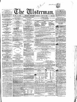 cover page of The Ulsterman published on June 13, 1855