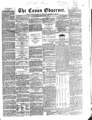 cover page of Cavan Observer published on September 28, 1861