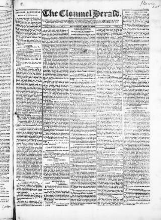 cover page of Clonmel Herald published on August 2, 1828