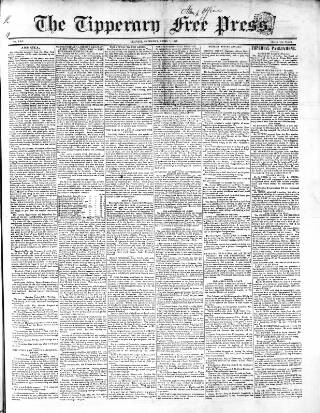 cover page of Tipperary Free Press published on April 1, 1848