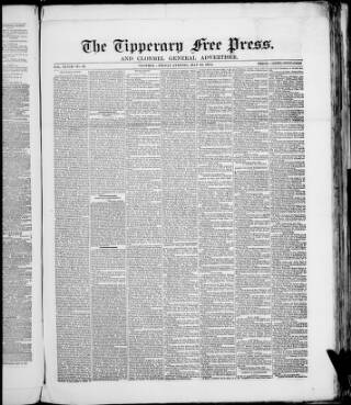 cover page of Tipperary Free Press published on May 22, 1874