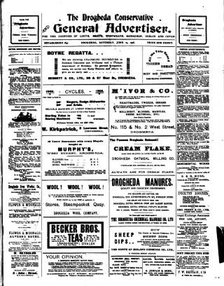 cover page of Drogheda Conservative published on June 13, 1908
