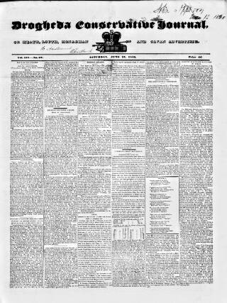 cover page of Drogheda Conservative Journal published on June 13, 1840