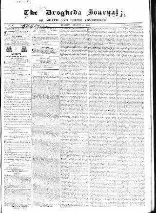 cover page of Drogheda Journal, or Meath & Louth Advertiser published on August 2, 1831
