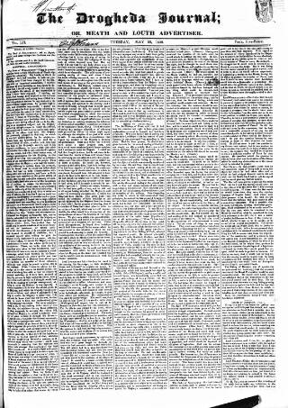 cover page of Drogheda Journal, or Meath & Louth Advertiser published on May 22, 1832