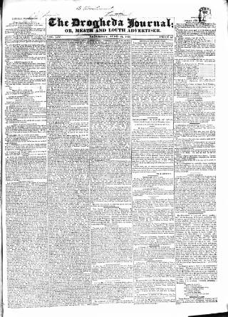 cover page of Drogheda Journal, or Meath & Louth Advertiser published on June 13, 1835