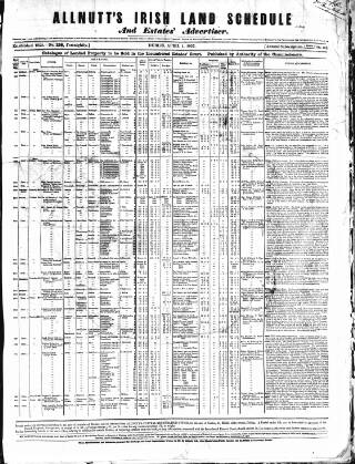 cover page of Allnut's Irish Land Schedule published on April 1, 1857