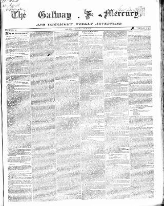 cover page of Galway Mercury, and Connaught Weekly Advertiser published on June 13, 1846