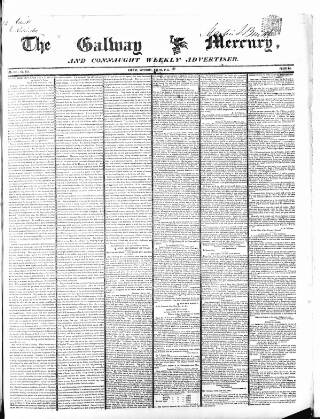 cover page of Galway Mercury published on May 22, 1847